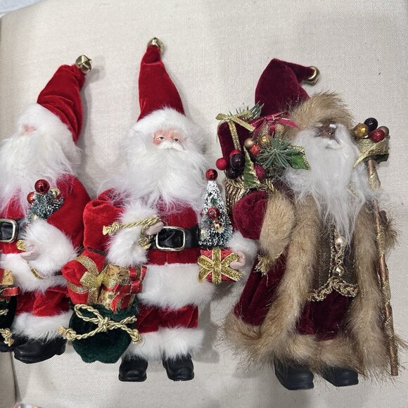 Lot of 7 Santa Claus Christmas Figurines Stand Alone 11" Tall Holiday Decor - Picture 2 of 3